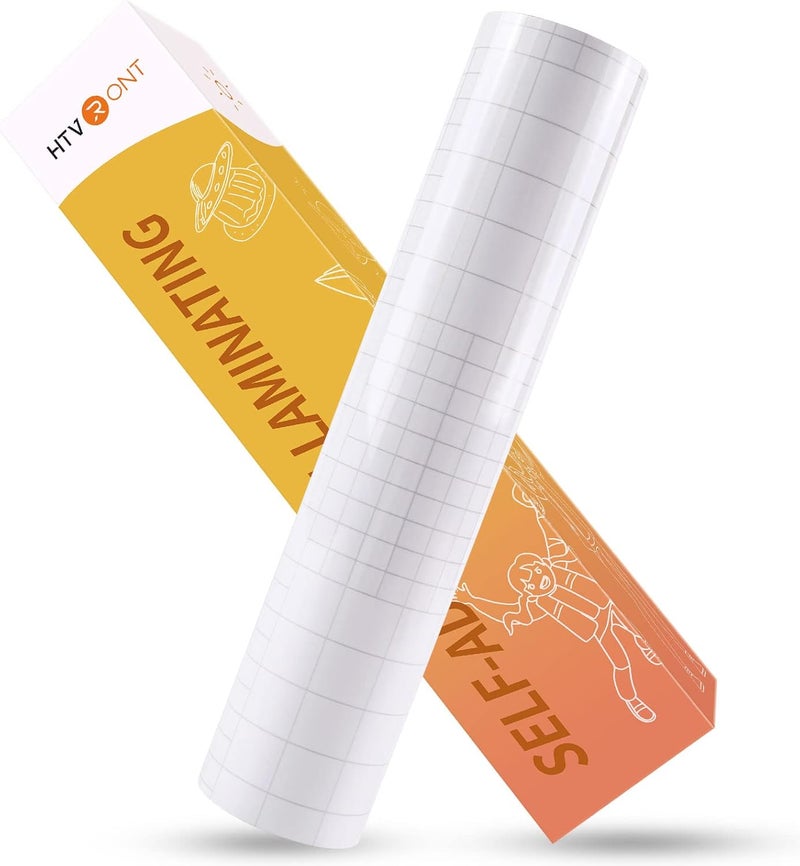 HTVRONT Clear Self-Adhesive Laminating Vinyl Roll-12"x30FT Non Thermal Laminating Film,No Machine Needed Clear Vinyl Laminate for Stickers - Image 1